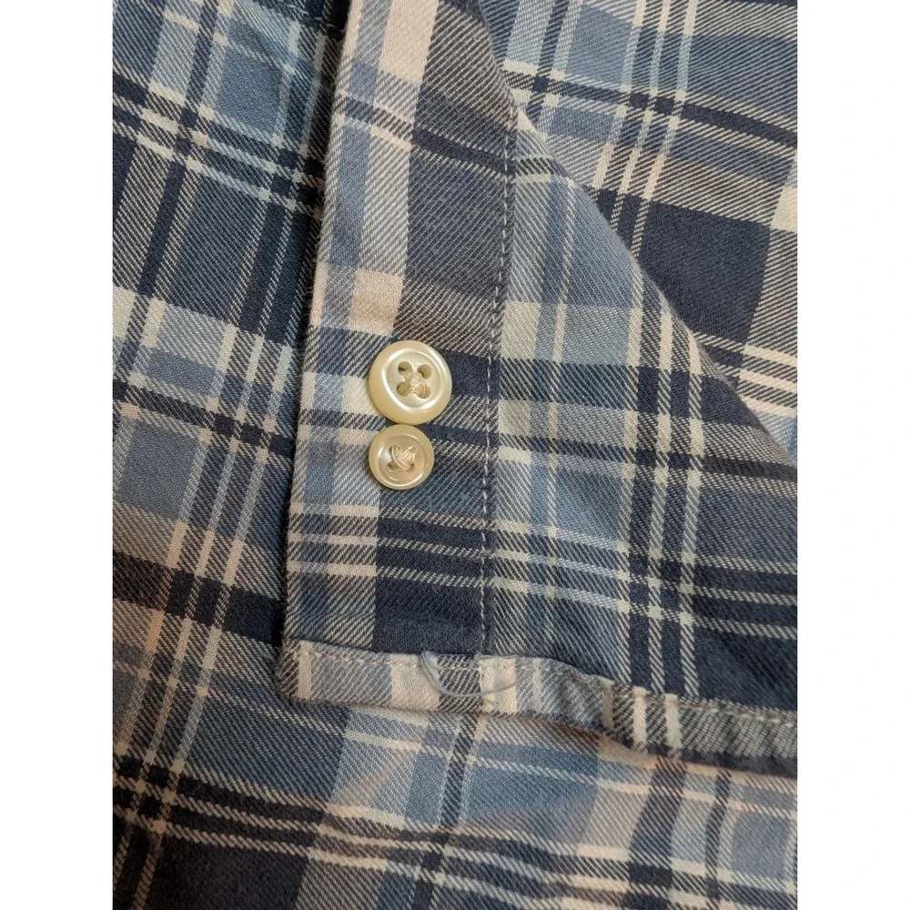 Ralph Lauren Boys Blue‎ White Plaid Button Down Shirt M 10-12 323138122